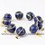 10 Pingente Bolinha Lapis Lazuli Envolto Pedra Montagem Dourada ATACADO - Imagem 3