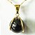 05 Pingente Bolinha Obsidiana Negra Envolto Pedra Montagem Dourada ATACADO - Imagem 1