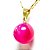 05 Pingente Bolinha Pedra Agata Rosa Pino Dourada ATACADO - Imagem 1