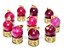 05 Pingente Bolinha Pedra Agata Rosa Pino Dourada ATACADO - Imagem 3