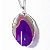 05 Pingente Chapa de Agata Lilas Pedra Natural Envolto Prateado ATACADO - Imagem 2