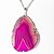 03 Pingente Chapa de Agata Rosa Pedra Natural Envolto Prateado ATACADO - Imagem 1