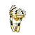 05 Anel Drusa Cristal Pedra Natural Pequeno Ajustável Dourado - Imagem 3