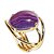 05 Anel Agata Lilas Cabochão Oval Pequeno  Dourado - Imagem 1