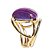 03 Anel Agata Lilas Cabochão Oval Pequeno  Dourado - Imagem 3