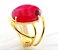 03 Anel Agata Rosa Cabochão Oval Pequeno Dourado - Imagem 5