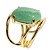 05 Anel Quartzo Verde Cabochão Oval Pequeno Dourado - Imagem 3