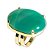 05 Anel Agata Verde Cabochão Oval Pedra Natural Dourado - Imagem 1