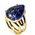 Anel Nlux Gota Pedra Sodalita Azul Natural Garra Dourado - Imagem 3