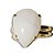 Anel Nlux Gota Pedra Quartzo Leitoso Natural Garra Dourado - Imagem 2