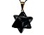 10 Pingente Merkabah Obsidiana Negra Natural Com Presilha Dourado Atacado - Imagem 2