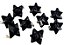 05 Pingente Merkabah Obsidiana Negra Natural Com Presilha Prateado Atacado - Imagem 1