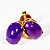 Brinco Cabochão Topinho Agata Lilás Natural Banho Dourado - Imagem 4