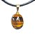 05 Pingente Mini Cabochão Olho de Tigre Pino Prateado Atacado - Imagem 3