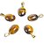 10 Pingente Mini Cabochão Olho de Tigre Pino Prateado Atacado - Imagem 1