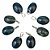 10 Pingente Mini Cabochão Apatita Azul 20mm Pino Prata 950 Atacado - Imagem 1