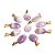 10 Pingente Mini Cabochão Ametista Chevron Pino Dourado Atacado - Imagem 4