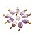 10 Pingente Mini Cabochão Ametista Chevron Pino Dourado Atacado - Imagem 3