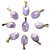 10 Pingente Mini Cabochão Ametista Chevron Pino Prateado Atacado - Imagem 1