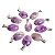 10 Pingente Mini Cabochão Ametista Chevron Pino Prateado Atacado - Imagem 4