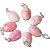 03 Pingente Mini Cabochão Amazonita Pìnk Pino Prata 950 Atacado - Imagem 1