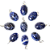 10 Pingente Mini Cabochão Oval Sodalita Azul 20mm Pino Prata 950 Atacado - Imagem 1