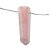 03 Mini Pontinha Quartzo Rosa Furado Para Pingente de Colar Furo Vazado Lateral 25 a 40mm Atacado - Imagem 2