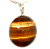05 Pingente Cabochão Disco Olho de Tigre Prata 950 Atacado - Imagem 1
