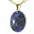05 Pingente Cabochão Sodalita Azul Pedra Natural Pino e Presilha Dourado Atacado - Imagem 1