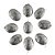 03 Pingente Hematita Cabochão Oval 25mm Montagem Pino Prata 950 Atacado - Imagem 1