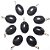 05 Pingente Cabochão Oval Quartzo Preto 22mm Pino Prata 950 Atacado - Imagem 1