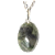 05 Pingente Cabochão Oval Pedra Epidoto Verde 20mm Pino Prateado Atacado - Imagem 2