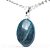 05 Pingente Mini Cabochão Oval Apatita Azul 16mm Pino Prateado Atacado - Imagem 1