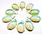 10 Pingente Cabochão Pedra Lua Opalina Prata 950 Garra Atacado - Imagem 1