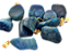 10 Pingente Pedrinha Apatita Azul Rolado Natural Pino Dourado Atacado - Imagem 1