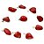 03 Pingente Pedrinha Jaspe Vermelho Prateado Atacado - Imagem 1