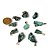 10 Pingente Esmeralda Rolada Pedra Natural Pino Prateado Atacado - Imagem 4