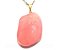 10 Pingente Pedrinha Natural Quartzo Rosa Extra Natural Dourado Atacado - Imagem 2