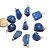 05 Pingente Pedrinha Quartzo Azul Natural Pino Prateado Atacado - Imagem 1