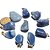 03 Pingente Pedrinha Quartzo Azul Natural Montagem Pino Prata 950 Atacado - Imagem 1
