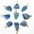 10 Pingente Pedrinha Quartzo Azul Bruta Natural Pino Prateado Atacado - Imagem 1