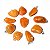 05 Pingente Pedrinha Calcita Laranja Pino Prateado Atacado - Imagem 3