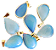 03 Pingente Gota Pedra da Lua Opalina Lapidada Garra Dourado Atacado - Imagem 1