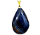 03 Pingente Gota Olho de Falcão Pedra Natural Montagem Dourado Atacado - Imagem 1