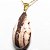 03 Pingente Gota Jaspe Brecha Pedra Natural Montagem Pino Dourado Atacado - Imagem 2