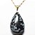 03 Pingente Gota Obsidiana Flocos de Neve Montagem Pino Dourado Atacado - Imagem 1