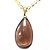05 Pingente Gota Fumê Murion Pedra Natural Montagem Pino Dourado Atacado - Imagem 1