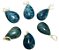 03 Pingente Gota Pequena Apatita Azul Natural Pino Prata 950 Atacado - Imagem 1