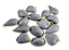 10 Pingente Gota Hematita Pedra Natural Montagem Pino Dourado Atacado - Imagem 1