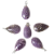 05 Pingente Gota Pedra Lepidolita Natural Pino Prata 950 Atacado - Imagem 1